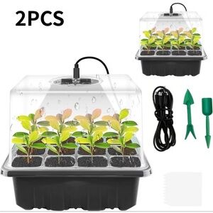 Seedling Starter Kit with Grow Light - Set of Two